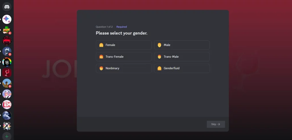 How To Join Love Lounge Discord Server Link? - Choose your Gender