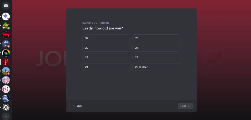 How To Join Love Lounge Discord Server Link? - Select your age