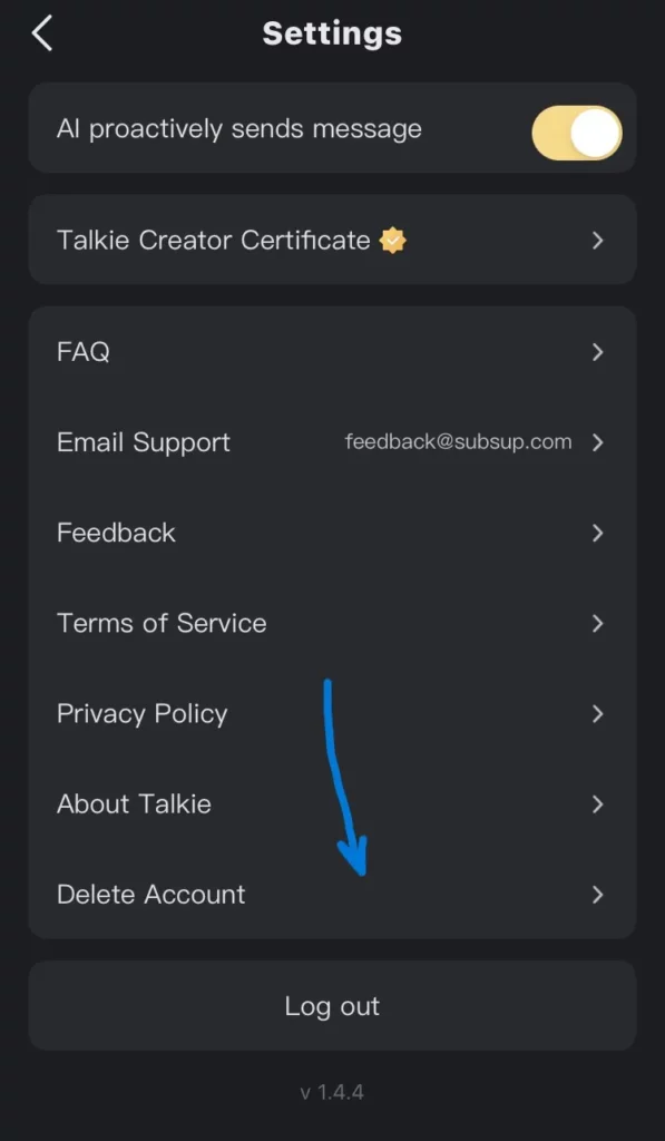 How To Delete An Account In Talkie Soulful AI App For Free
