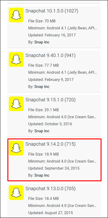 Use An Older Version Of Snapchat
