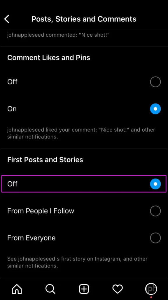 Turn Off First Story Notifications