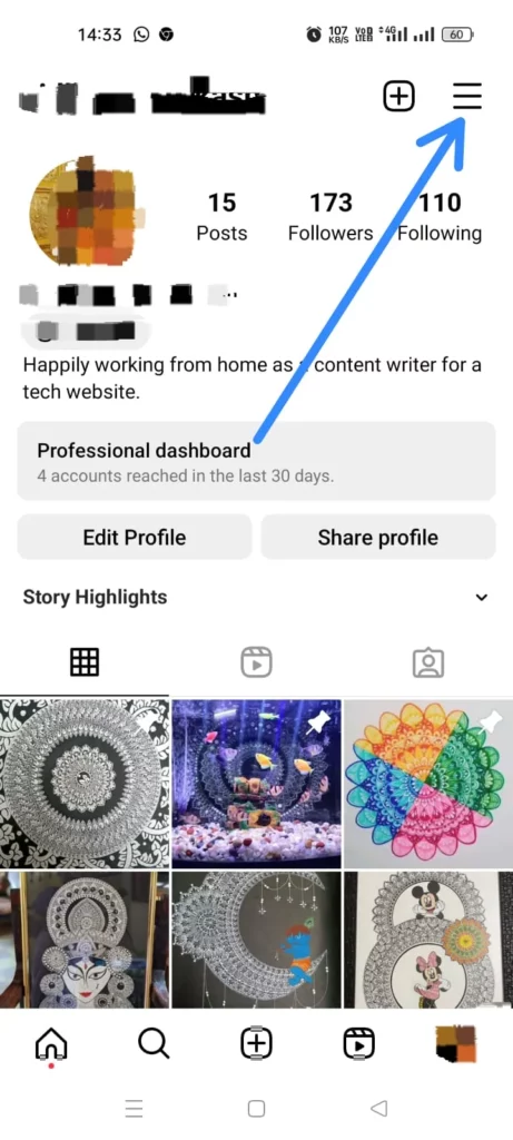 How To Mass Archive Instagram Post? - Hamburger icon