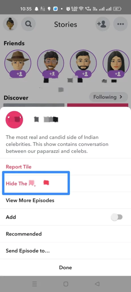 Hide Channels On Snapchat Discover - Hide channel