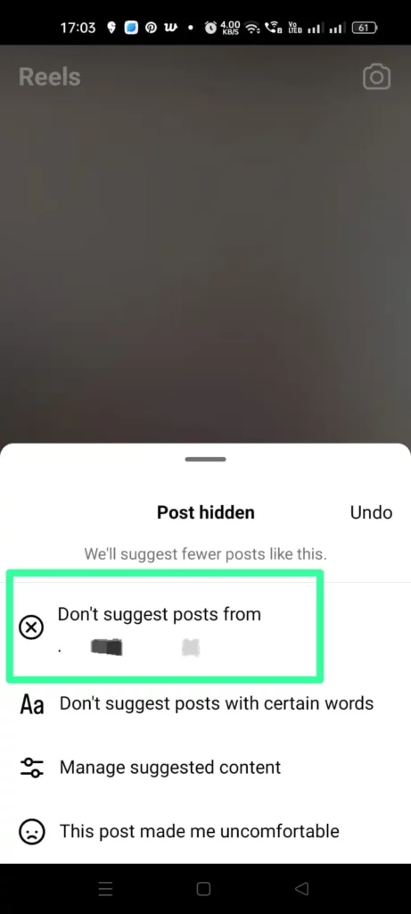 Manage Suggested Content on Instagram- Don't Suggest