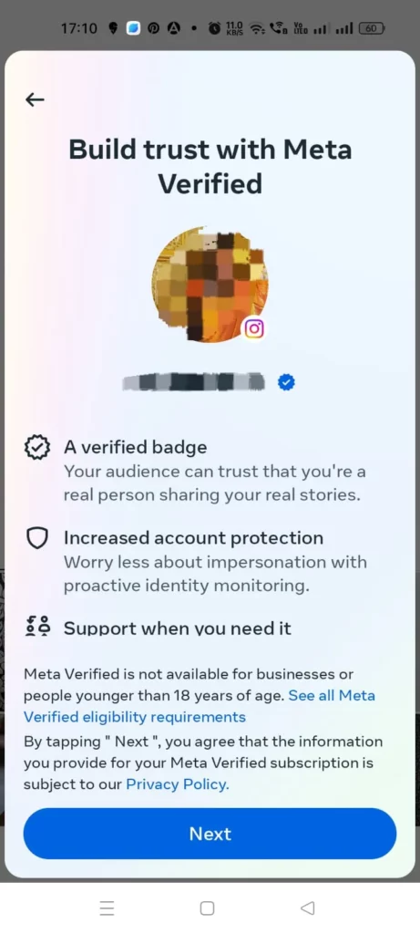 Get Your Account Verified on Instagram -  Next