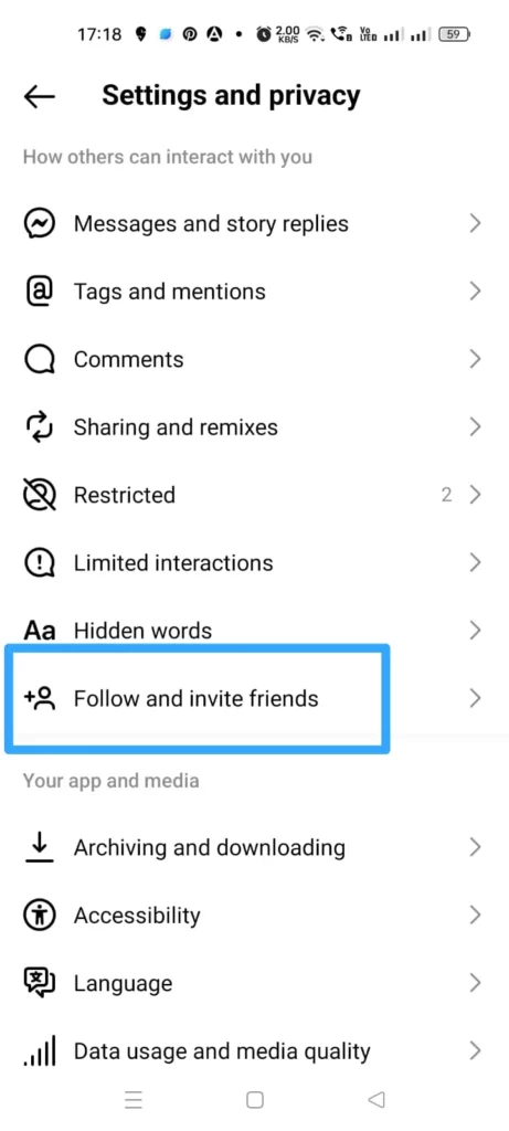 Sync Your Contacts on Instagram - Follow and invite friends