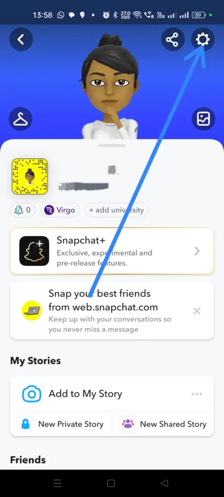 What To Do If Someone Screenshotted Your Snapchat Story? - Settings icon