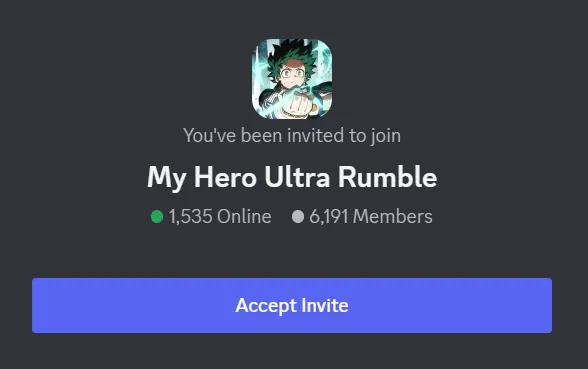 How To Join My Hero Ultra Rumble Discord Server Link