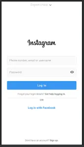 instagram login page 